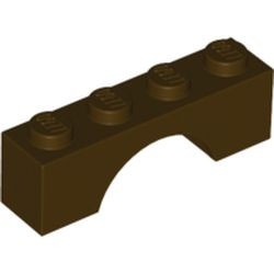 3659-120G Steen, boog 1x4x1 hoog bruin, donker gebruikt *1D051