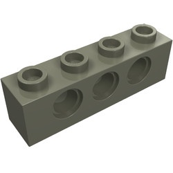 3701-10G Technic, steen 1x4 met 3 gaten donker, grijs (klassiek) gebruikt *1D055