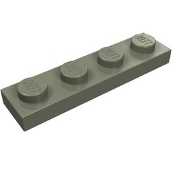 3710-10G Platte plaat 1x4 donker, grijs (klassiek) gebruikt *1B370