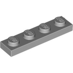 3710-86G Platte plaat 1x4 grijs, licht (blauwachtig) gebruikt *1B370