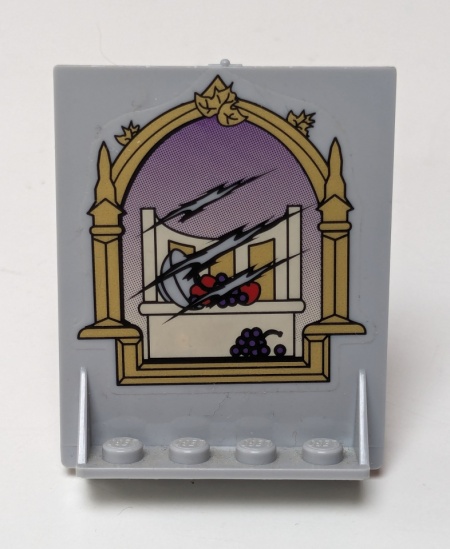 40249pb04-86G Deur 2x5x5 Scherm met trapeze-vormige basis met spiegel (Sticker) - Set 4757 grijs, licht (blauwachtig) gebruikt *5S074