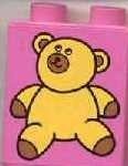 4066pb080-47G DUPLO steen 1x2x2 Teddybeer roze, donker gebruikt *
