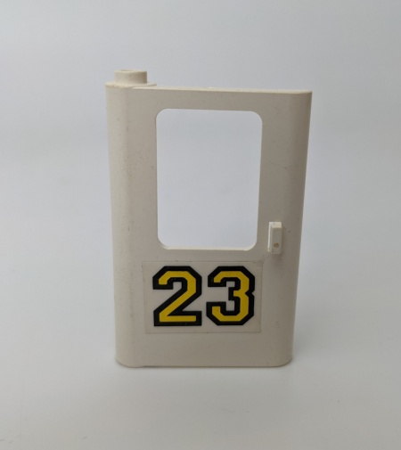 4181pb014-1G Trein, Deur 1x4x5 links met gele ' 23' (Sticker) wit gebruikt *1D0000