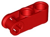 42003-5 Technic, As koppelaar lengte 3 met 2 gaten (2 rond, 1 as 90graden) rood NIEUW *0B012