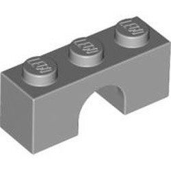 4490-86G Steen, boog 1x3x1 hoog grijs, licht (blauwachtig) gebruikt *1D050