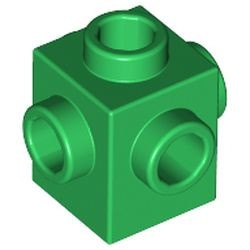 4733-6G Steen 1x1 met noppen aan vier zijden groen gebruikt *1L036