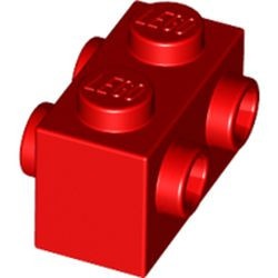 52107-5G Steen 1x2 noppen 2 zijden rood gebruikt *1L043