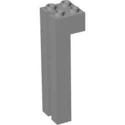 6056-86G Steen 2x2x6/1x2 basis met gleuven grijs, licht (blauwachtig) gebruikt *