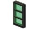 6160c04-11G Raam 1x4x6 Frame met 3 vakken VASTE ruit groen zwart gebruikt *1C038