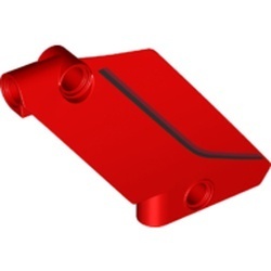 80267pb01-5 Technic, paneel gebogen #61 5x7 schuin links MET ZWARTE STREEP rood NIEUW *