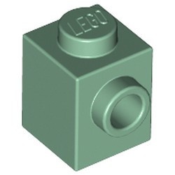 87087-48 Steen 1x1 noppen 1 zijde groen, zandkleurig NIEUW *1B034