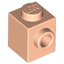 87087-90 Steen 1x1 noppen 1 zijde vleeskleurig, licht NIEUW *1B034