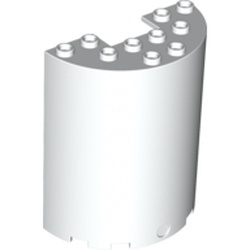 87926-1 Cylinder, half 3x6x6 met 1x2 uitsnede wit NIEUW *