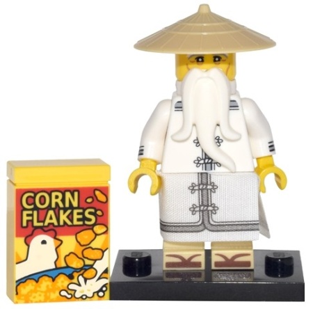 coltlnm-4 The Ninjago Movie- Master Wu met cornflakes en standaard NIEUW *0M0000