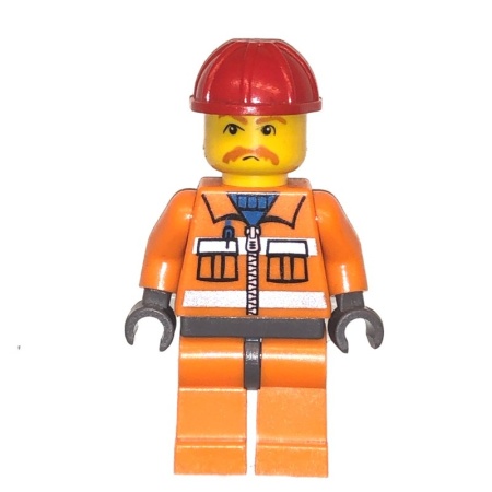 cty0124 Constructiewerker met rode helm en snor NIEUW *0M0000