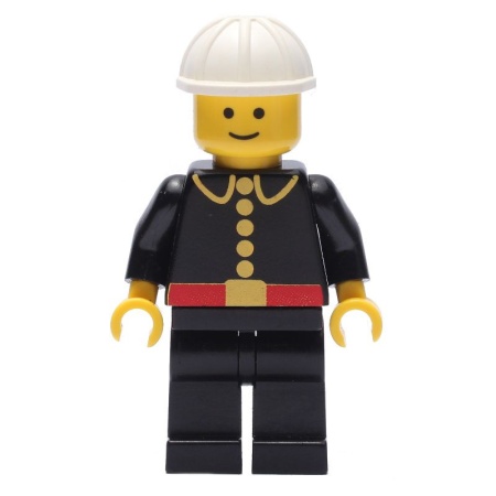firec016G Brandweerman met witte constructiehelm gebruikt *0M0000