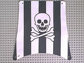 sailbb31-1G Zeil vierkant zwarte strepen doodshoofd wit gebruikt *5D000