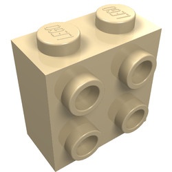 22885-2 'Steen 1x2x1 2/3e met noppen aan één zijde crème NIEUW *1L2-13