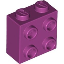 22885-71 'Steen 1x2x1 2/3e met noppen aan één zijde magenta NIEUW *1L2-13
