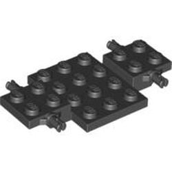 2441-11G Bodemplaat met wielhouders 7x4x2/3 zwart gebruikt *3D000