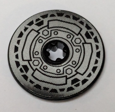 2958pb039-11G Technic Disk 3x3 met asgat stipjes, Set 8371 (Sticker) zwart gebruikt *5S074