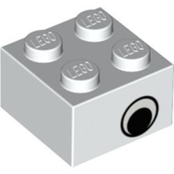 3003pe2-1G Steen 2x2 oog beide zijden (KAN OOK 3003pe1 ZIJN) wit gebruikt *5V10-02
