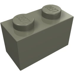 3004-10G Steen 1x2 donker, grijs (klassiek) gebruikt *1A007