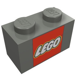 3004px8-85G Steen 1x2 LEGO in rood grijs, donker (blauwachtig) gebruikt *5V02-14