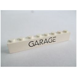 3008pb055-1G Steen 1x8 GARAGE dunne letters wit gebruikt *5V08-03