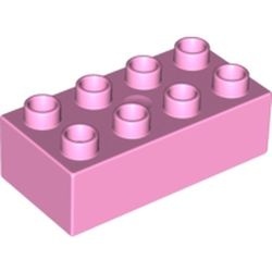 3011-104G DUPLO steen 2x4 (LET OP: DUPLO IS VRIJWEL ALTIJD PAKKETPOST) roze, helder gebruikt *