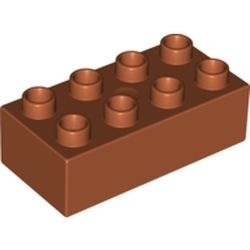 3011-68G DUPLO steen 2x4 (LET OP: DUPLO IS VRIJWEL ALTIJD PAKKETPOST) oranje, donker gebruikt *