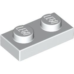 3023-1G Platte plaat 1x2 wit gebruikt *1B368