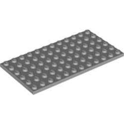 3028-86G Platte plaat 6x12 grijs, licht (blauwachtig) gebruikt *1A045