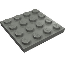 3031-85G Platte plaat 4x4 grijs, donker (blauwachtig) gebruikt *1A037