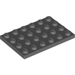 3032-85G Platte plaat 4x6 grijs, donker (blauwachtig) gebruikt *1A038