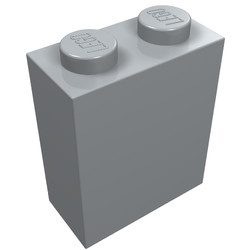 3245b-86 Steen 1x2x2 met ashouder binnen grijs, licht (blauwachtig) NIEUW *2-4