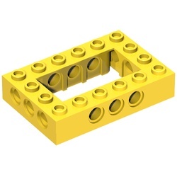 32531-3G Technic, steen 4x6 open midden geel gebruikt *