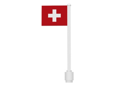 3596pb13 Vlag op vlaggemast, recht (klassiek) Zwitserland wit gebruikt *0K010