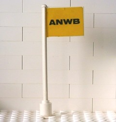3596pb20 Vlag op vlaggemast, recht (klassiek) A.N.W.B. wit gebruikt *0K010