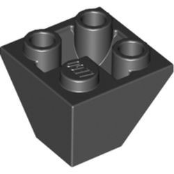 3676-11G Omgekeerde dakpan 45 graden 2x2 hoek zwart gebruikt *1B404