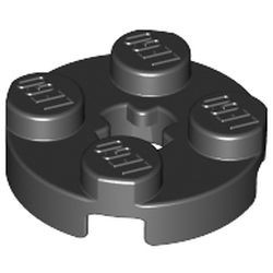 4032-11G Platte plaat 2x2 rond zwart gebruikt *1B374