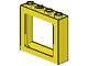 4033-3G Trein, raamframe 1x4x3 Open noppen top geel gebruikt *1C035