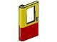 4181p02-3G Trein, Deur 1x4x5 links geel/rood geel gebruikt *1D0000