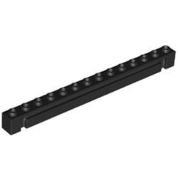 4217-11G Steen 1x14 met gleuf (oa voor garage- elementen) zwart gebruikt *1R007
