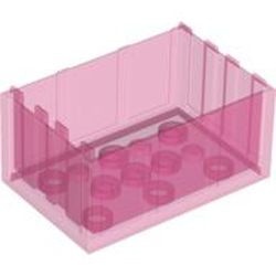4237-50G Box, kofferbodem 4x6x2 1/3 transparant, donkerroze gebruikt *1L000