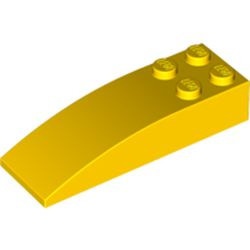 44126-3G Dakpan 6x2 gebogen met vier noppen geel gebruikt *1D036