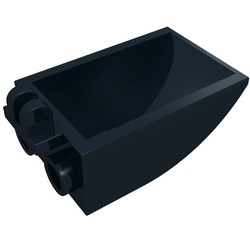 4626-11G Graafschop 2x3 gebogen bodem met 2 vingers zwart gebruikt *1R0000