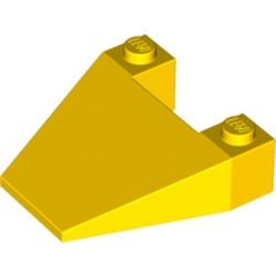 4858-3 Wig 4x4 taps toelopend steen (2x1 nop uitstekend, naar beneden lopend) geel NIEUW *