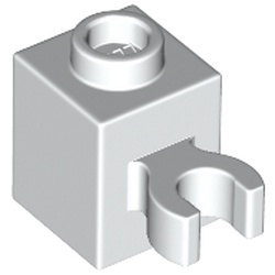 60475-1G Steen 1x1 met clip verticaal (open OF dichte nop) wit gebruikt *1L031