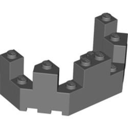 6066-85G Kasteel- kantelen 4x8x2 1/3 grijs, donker (blauwachtig) gebruikt *